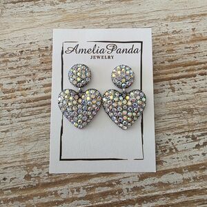 Amelia Panda Heart Earrings 💎